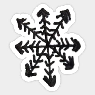 Unique Winter Snowflake Doodle Sticker